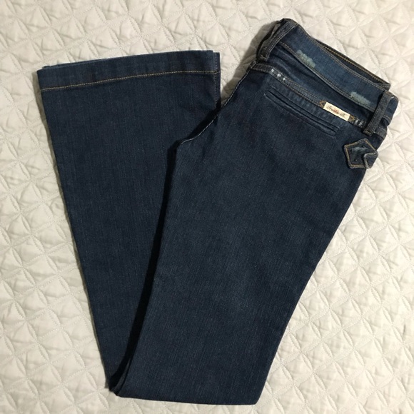 VTG Frankie B. Jeans Y2K Low Rise Flare Embellished Distressed Pant HTF Women 8 - Picture 3 of 12